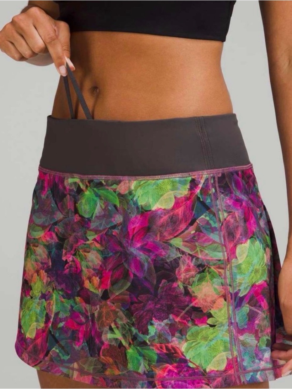 lululemon athletica Floral Mesh Swim Skirt - Pink, Green, Purple, Black